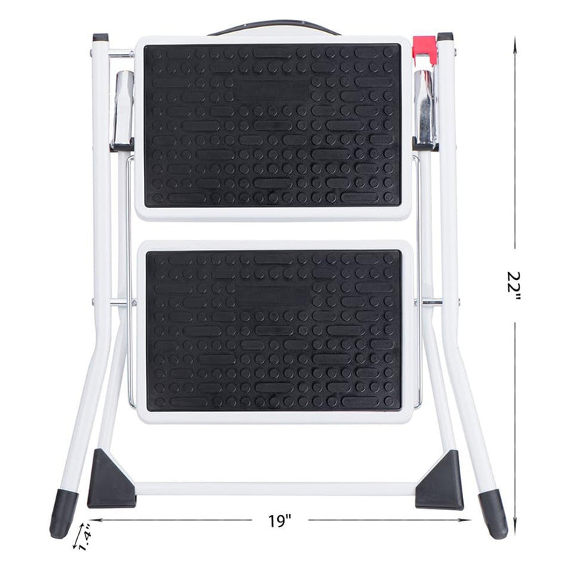 Delxo Steel Folding 2 Mini Step Stool Stepladder w/Non-Skid Stair & Carry Handle