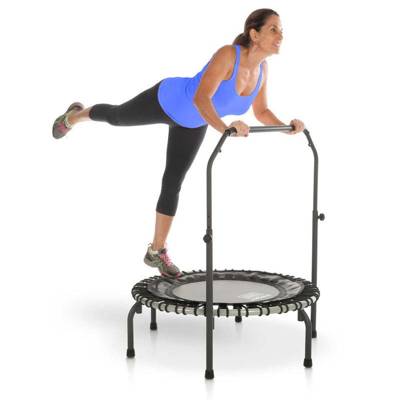 JumpSport 350i 39" Fitness Trampoline and Handle Bar with 30 Adjustable Bungees