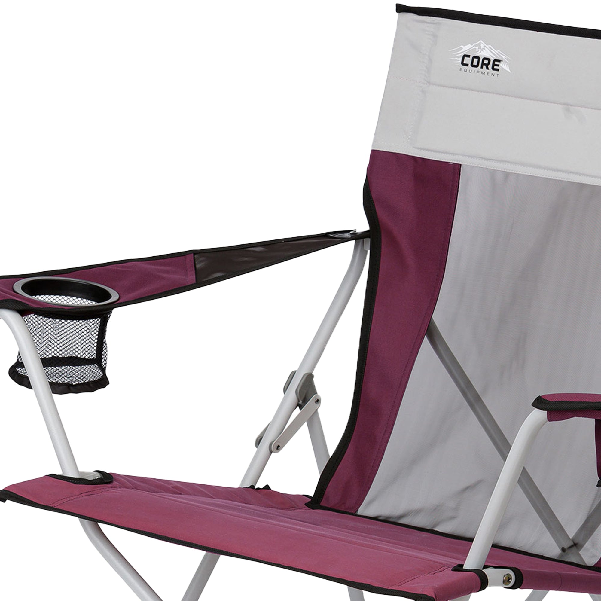 CORE Set of 2 Portable Camping Chair with 11 x 9 Foot 6 Person Cabin Tent, Wine - VMInnovations