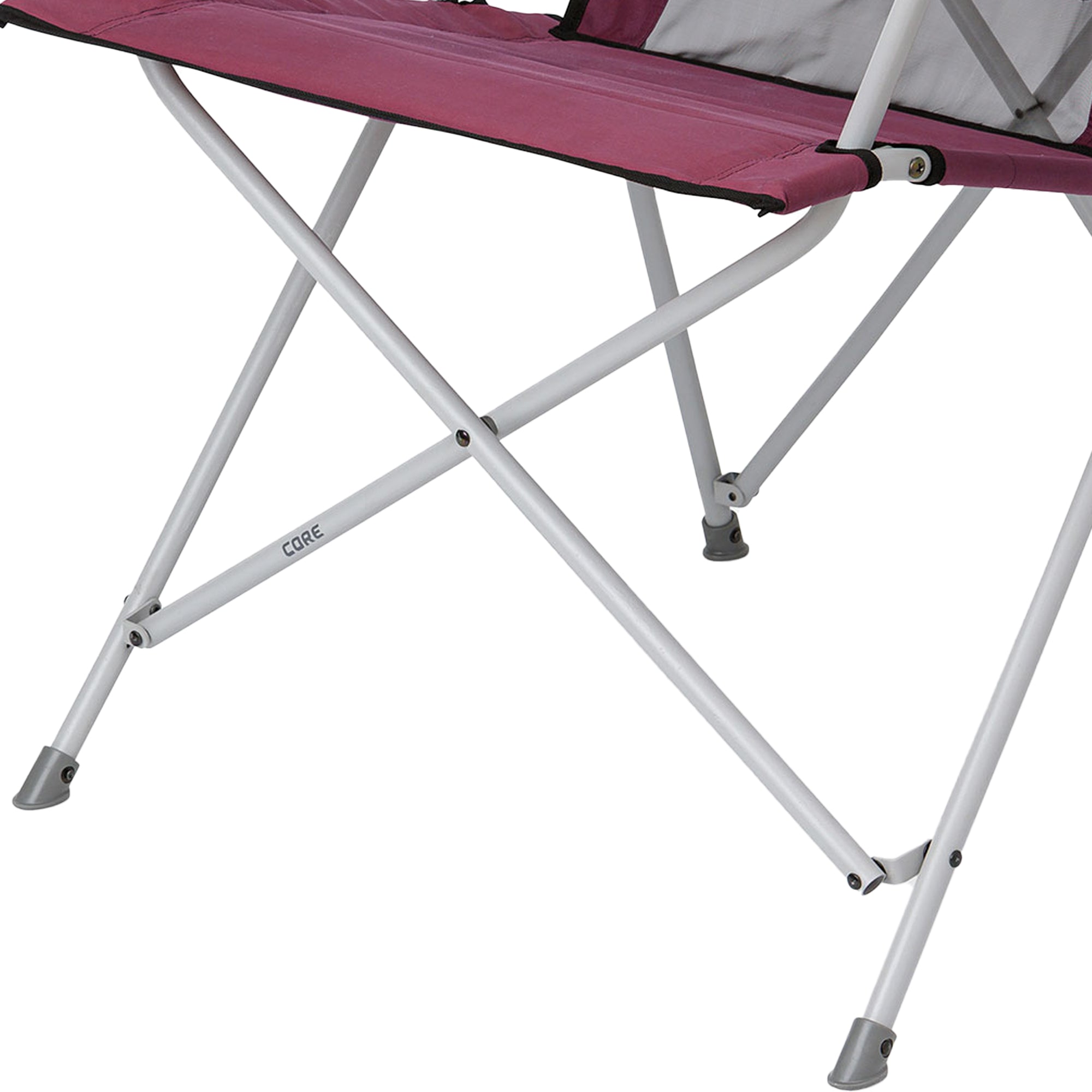 CORE Set of 2 Portable Camping Chair with 11 x 9 Foot 6 Person Cabin Tent, Wine - VMInnovations