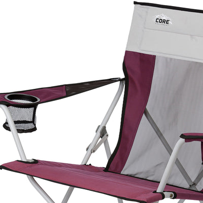 CORE Set of 2 300Lb Capacity Polyester Camp Chair & 9 Person Extended Dome Tent