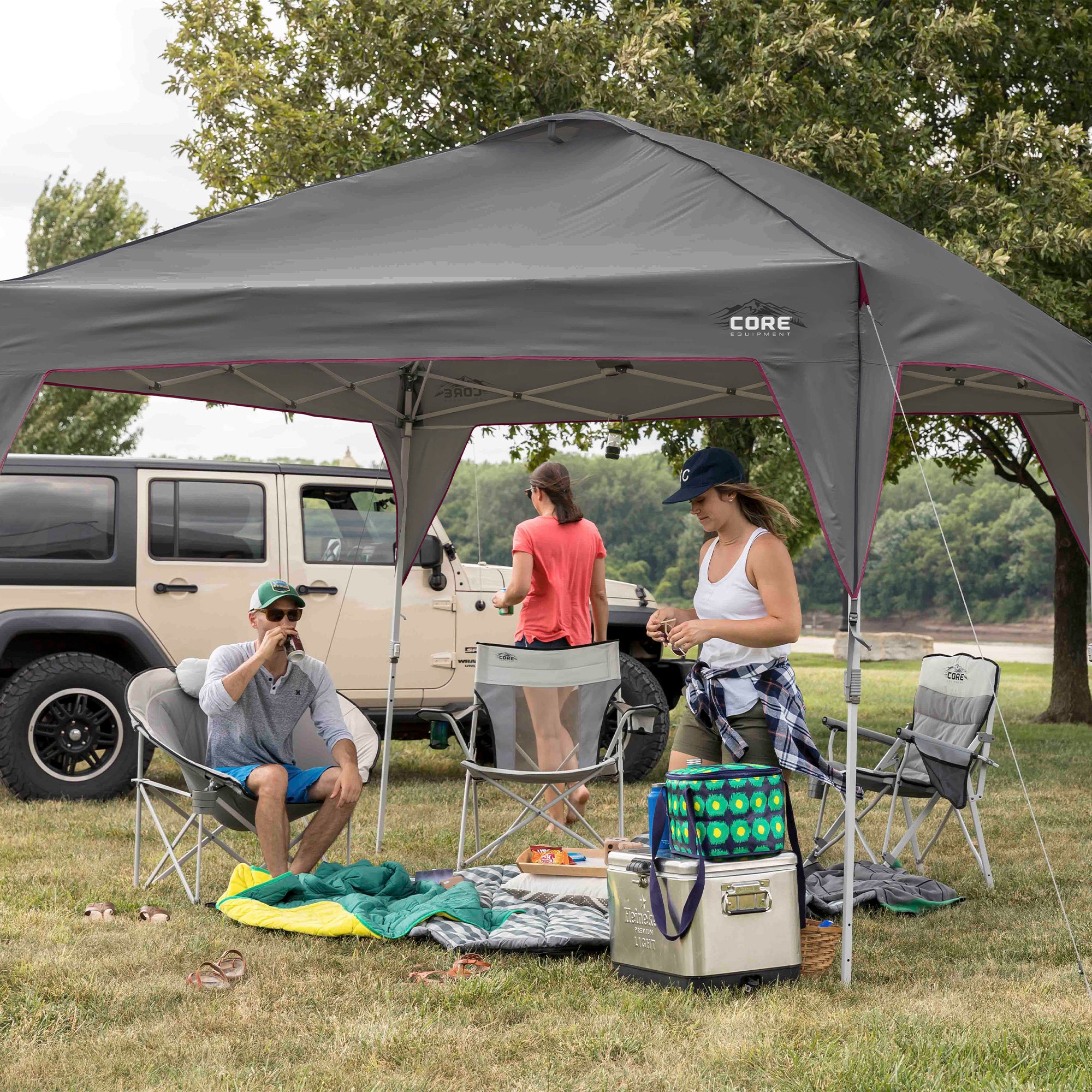 CORE Set of 2 Padded Arm Chair with 300 Pound Capacity & 10x10' Instant Canopy - VMInnovations