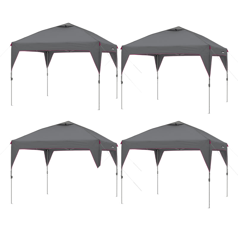 CORE Instant 10 Foot Outdoor Pop Up Shade Canopy Shelter Tent, Gray (4 Pack)