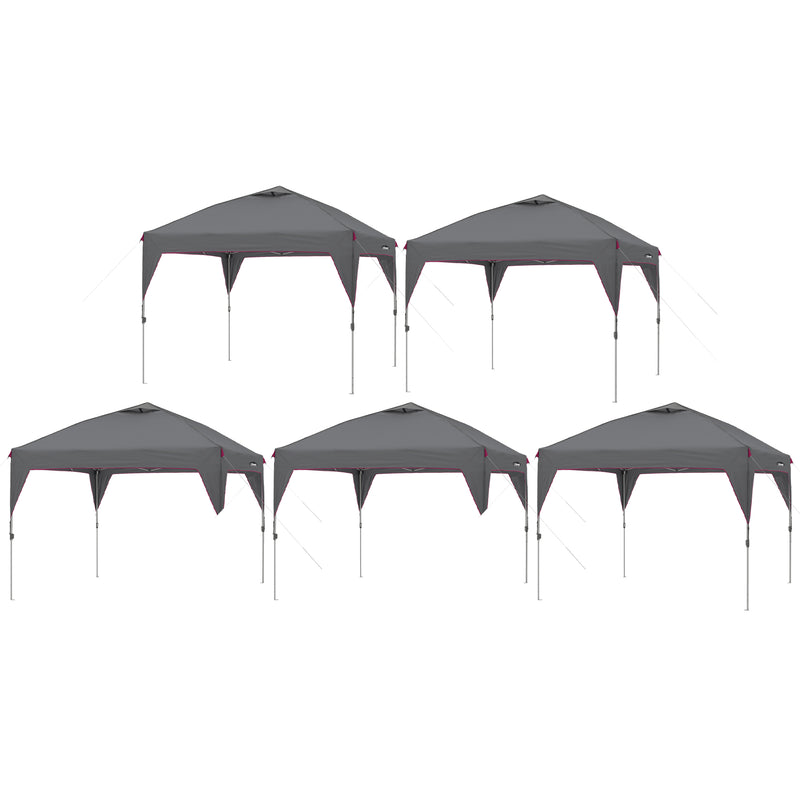 CORE Instant 10 Foot Outdoor Pop Up Shade Canopy Shelter Tent, Gray (5 Pack)
