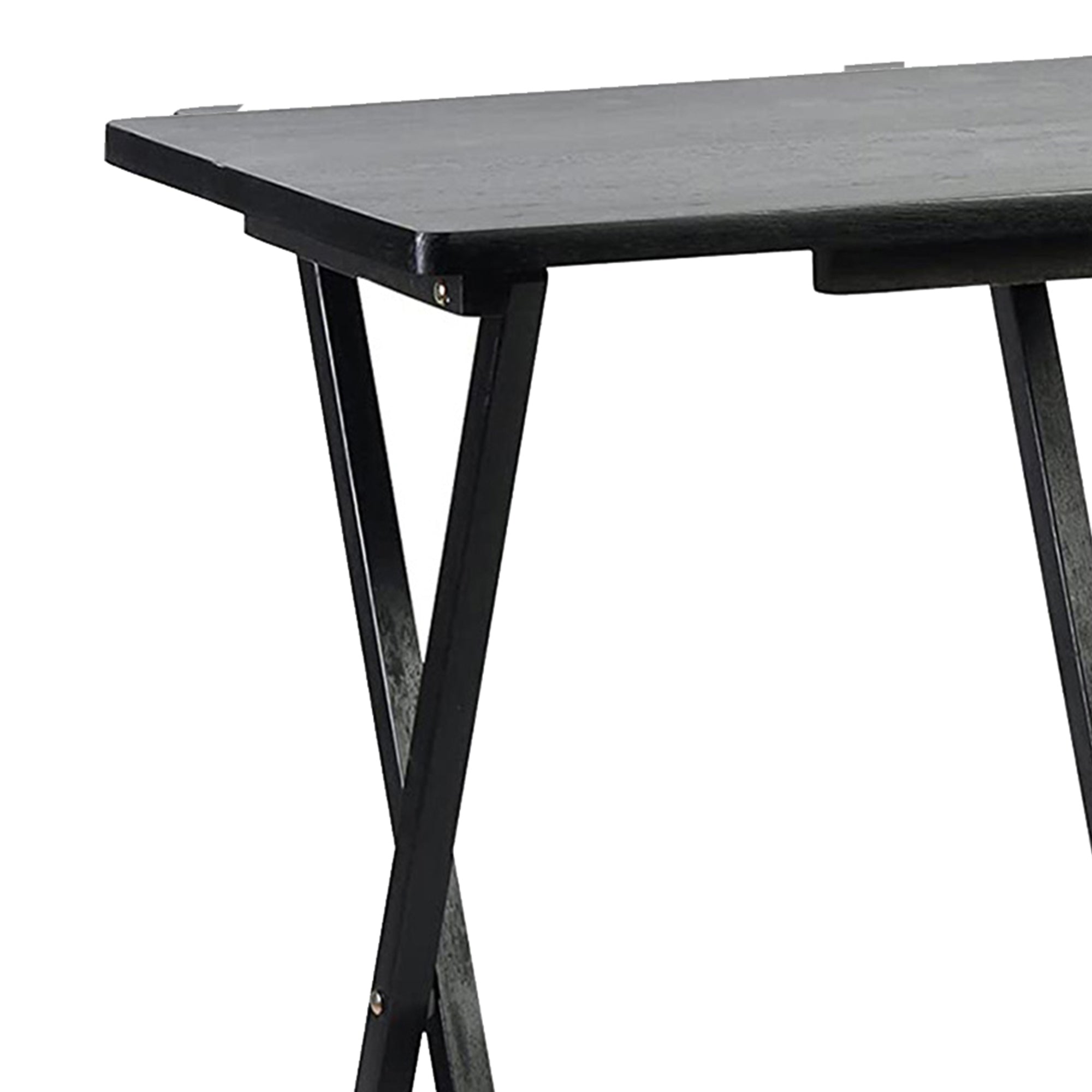 PJ Wood Folding Portable TV Snack Tray Table w/Compact Storage Rack, (Set of 7) - VMInnovations