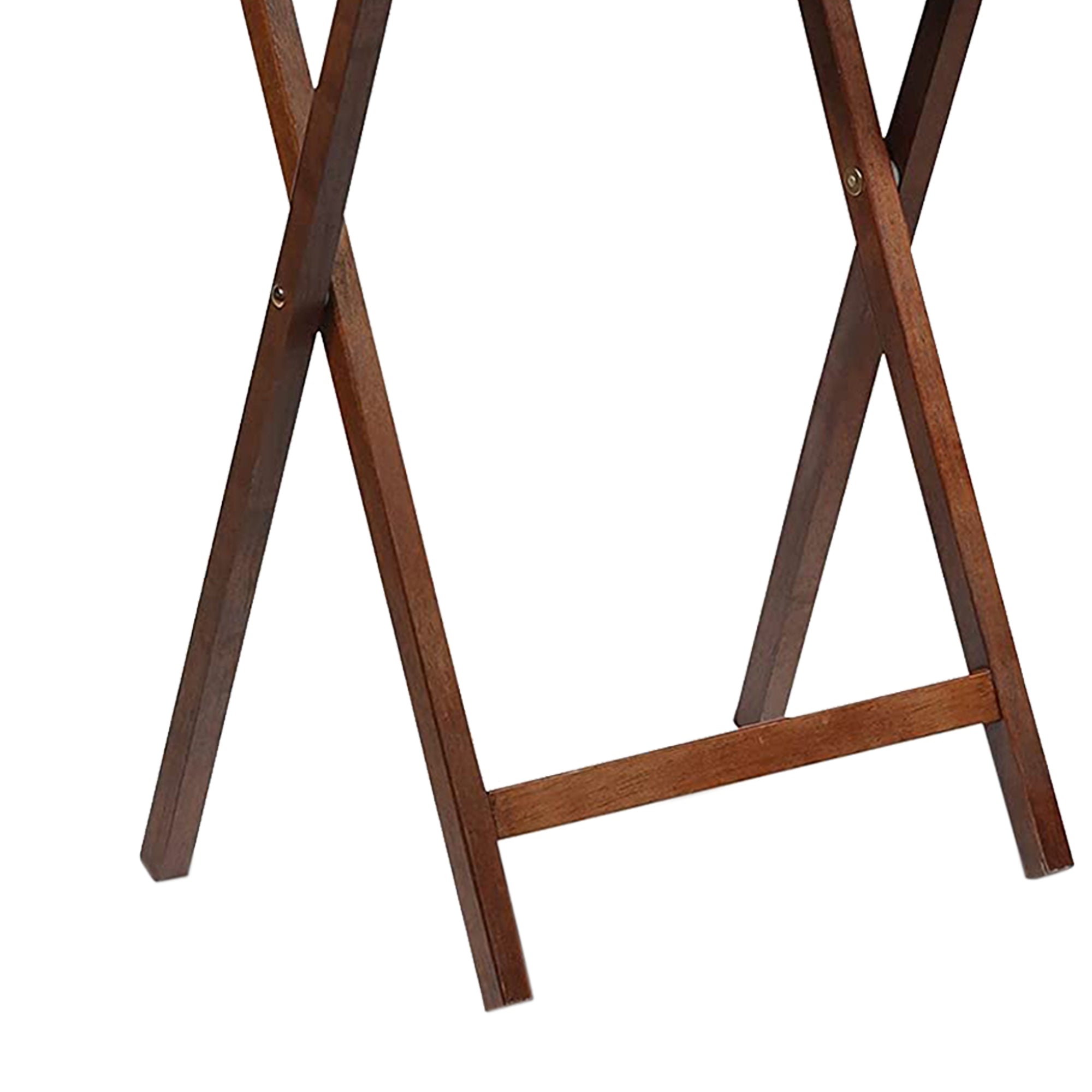 PJ Wood Portable Folding Snack Tray Table Desk Stand, Dark Mango (10 Piece Set)