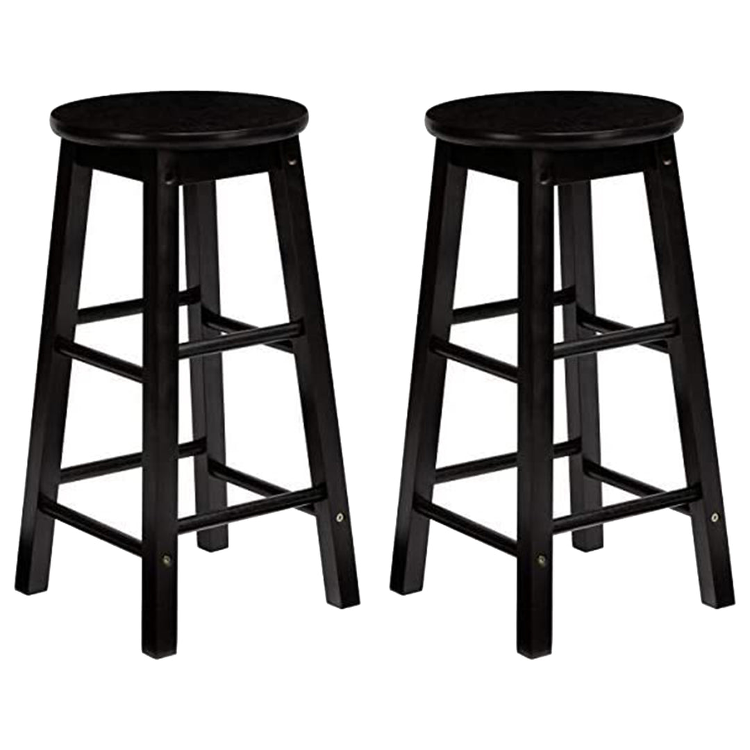 PJ Wood Classic Round Seat 29" Tall Kitchen Counter Stools, Black (Set of 10) - VMInnovations