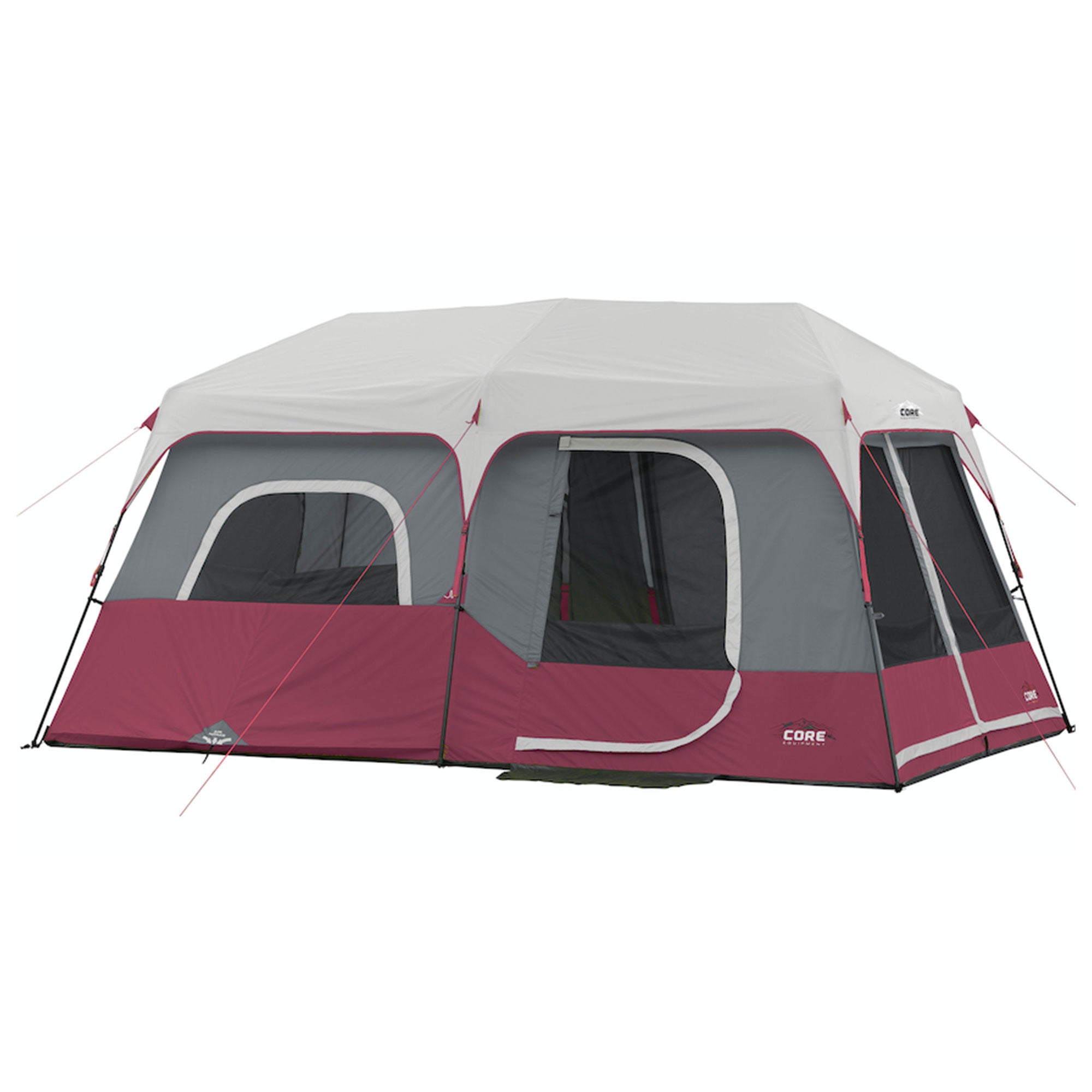 CORE Set of 2 Padded Round Folding Chair with Instant Cabin 14x9' 9 Person Tent