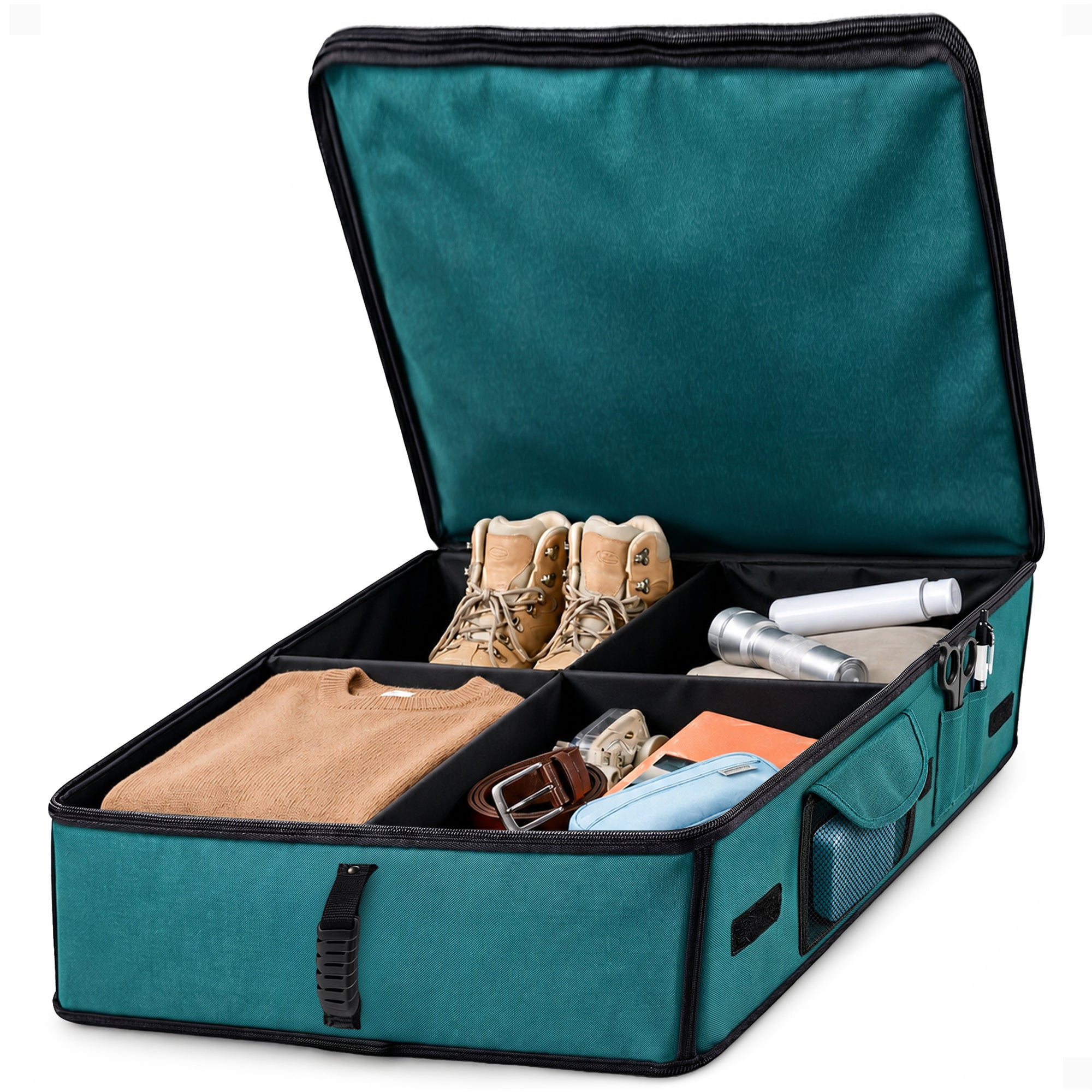 Disc-O-Bed Footlocker, Expandable Under Cot Storage for Camping Gear, Green