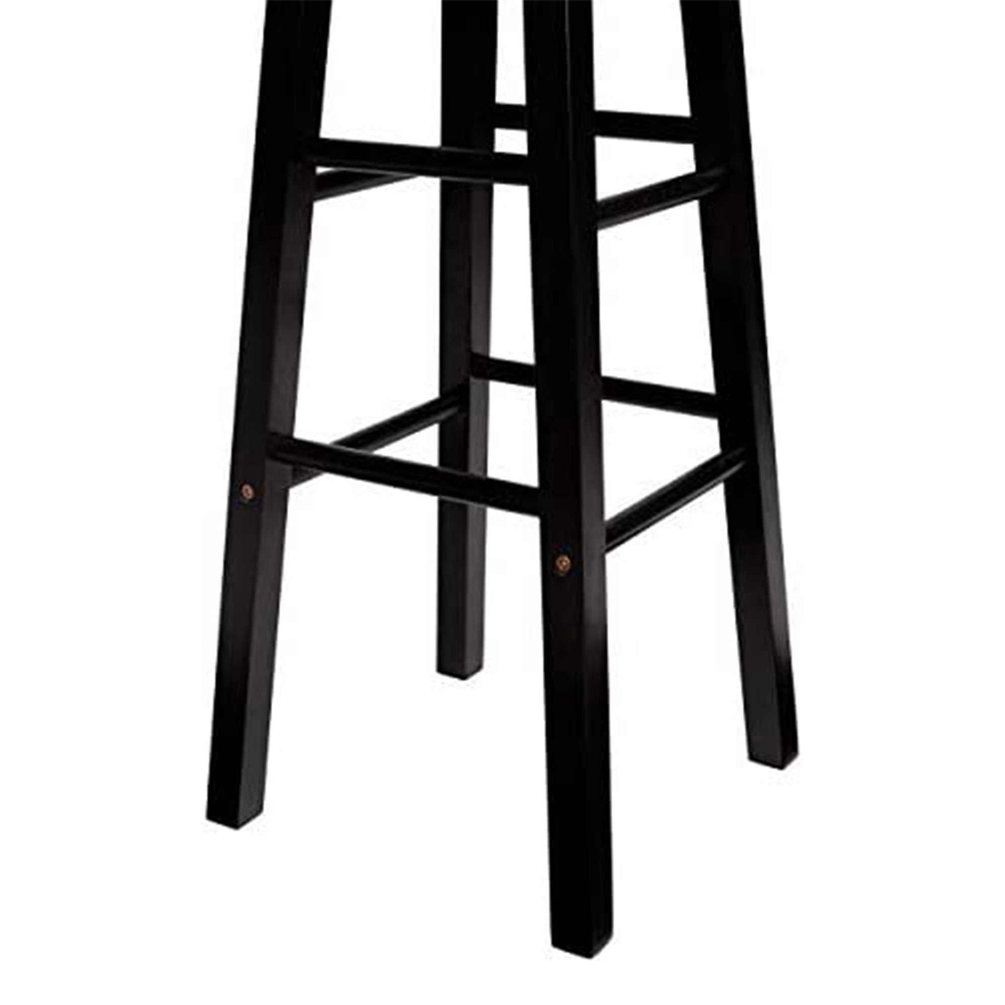 PJ Wood Classic Round Seat 24 Inch Kitchen and Counter Stools, Black (4 Pack) - VMInnovations