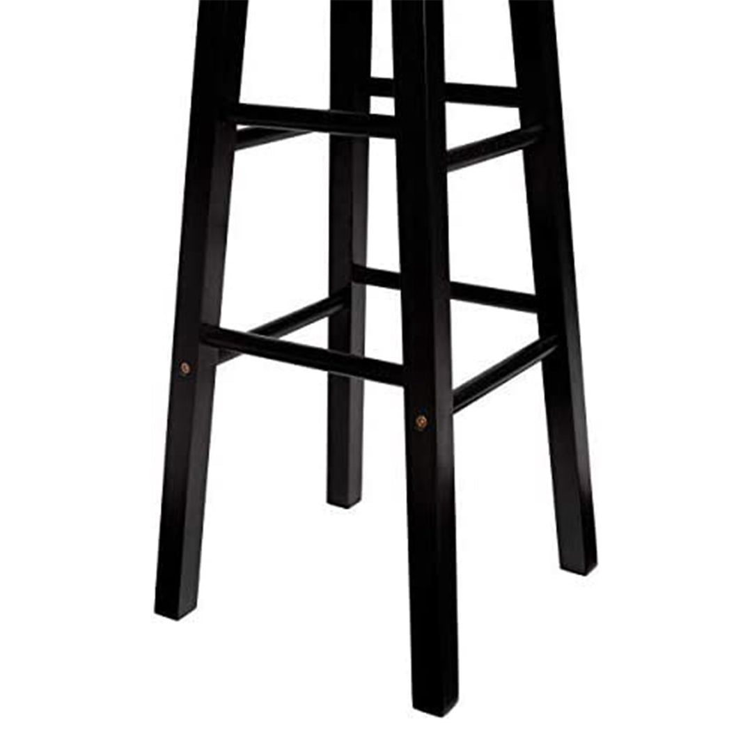 PJ Wood Classic Round Seat 24 Inch Kitchen and Counter Stools, Black (6 Pack) - VMInnovations