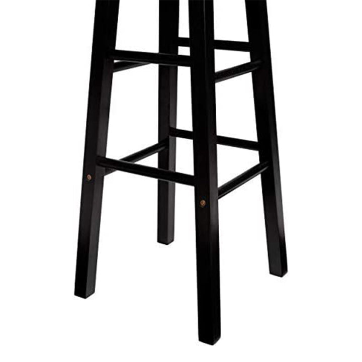 PJ Wood Classic Round Seat 24 Inch Kitchen and Counter Stools, Black (10 Pack) - VMInnovations