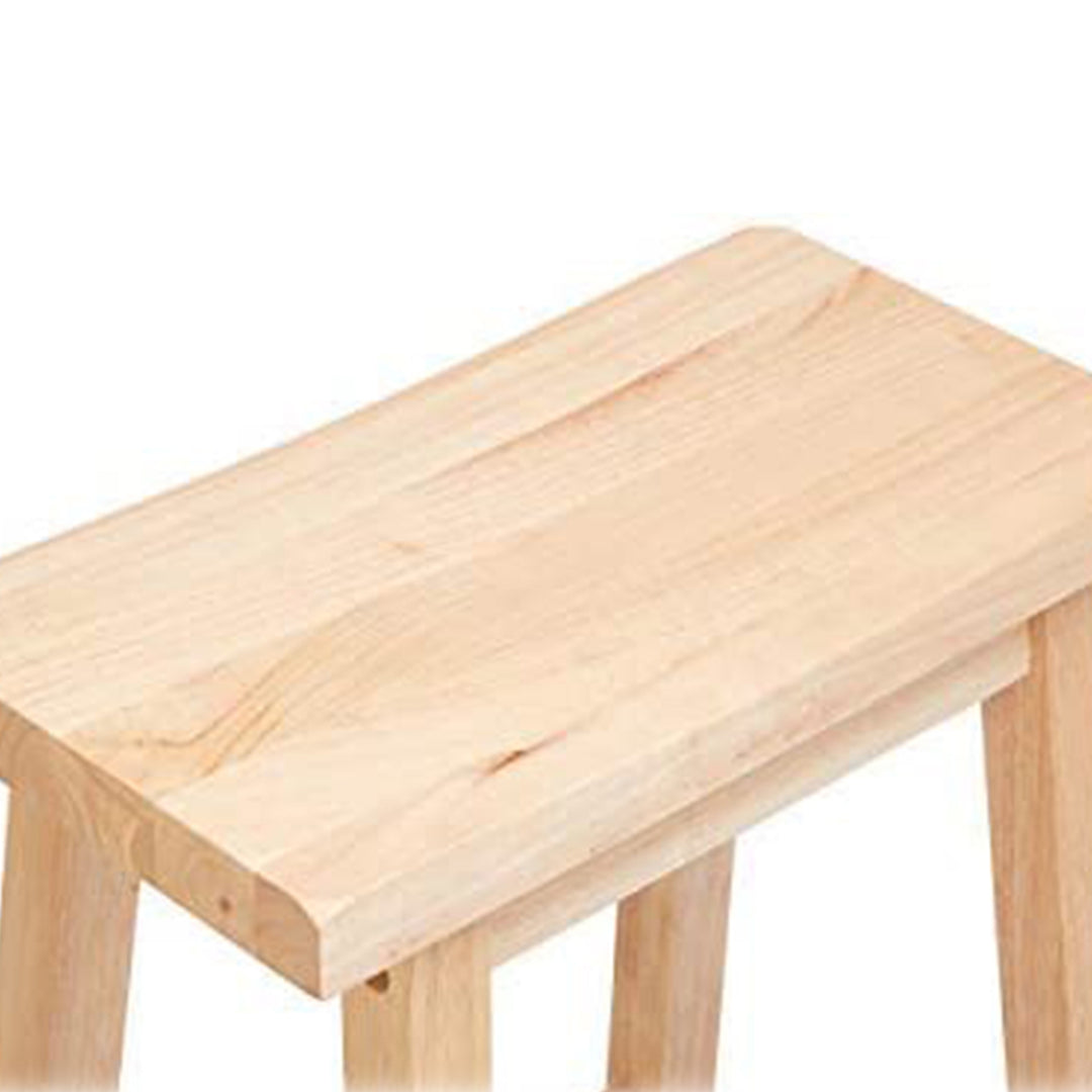 PJ Wood Classic Saddle Seat 29" Tall Kitchen Counter Stools, Natural (2 Pack) - VMInnovations