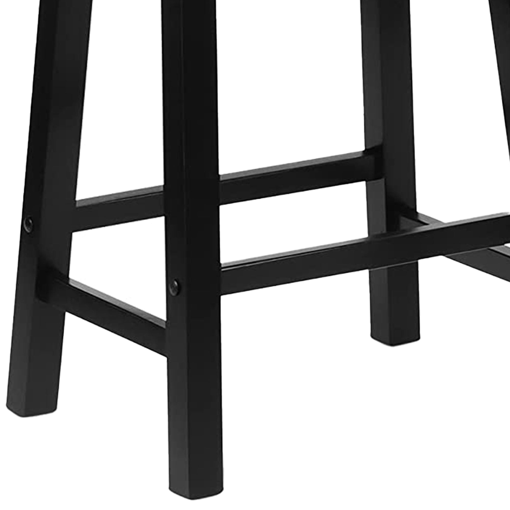 PJ Wood Classic Saddle Seat 24" Tall Kitchen Counter Stools, Black (Set of 4) - VMInnovations