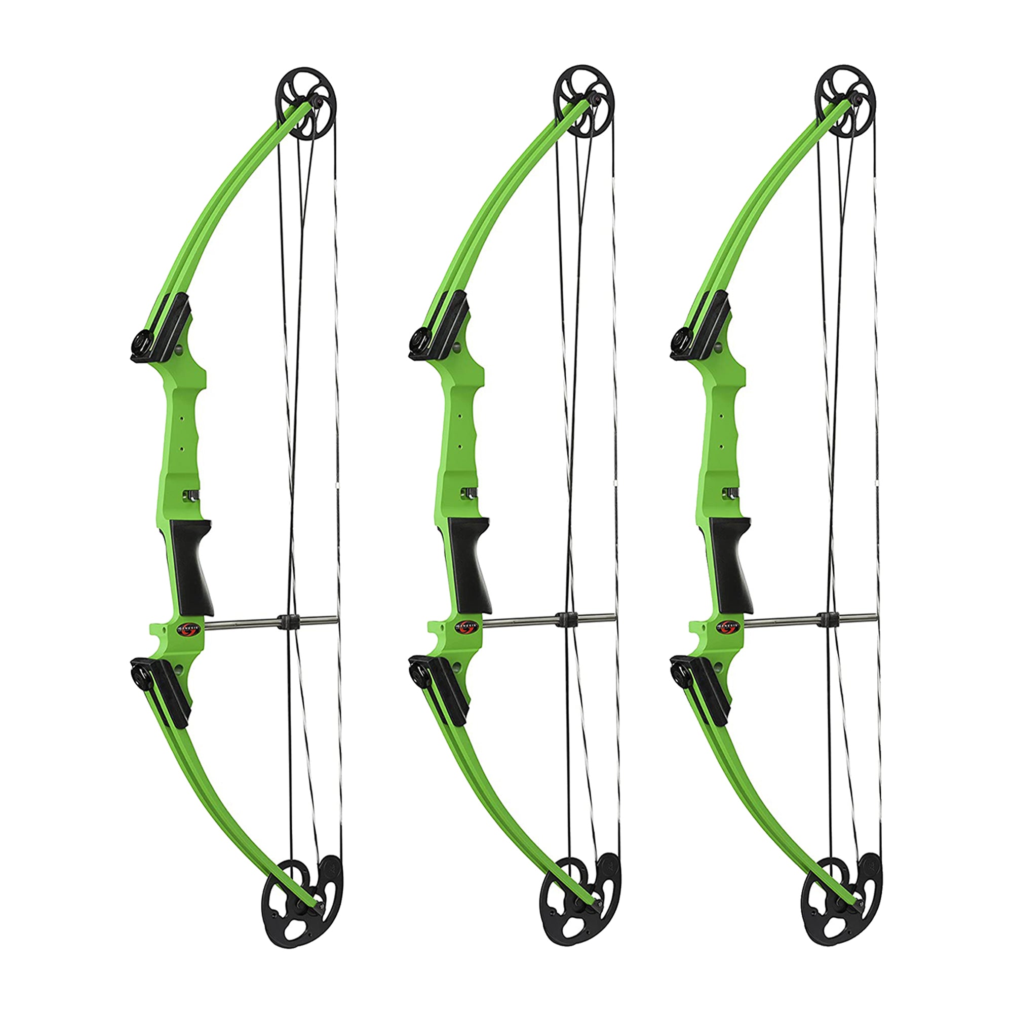Genesis Archery Original Adjustable Right Handed Compound Bow, Green (3 Pack)