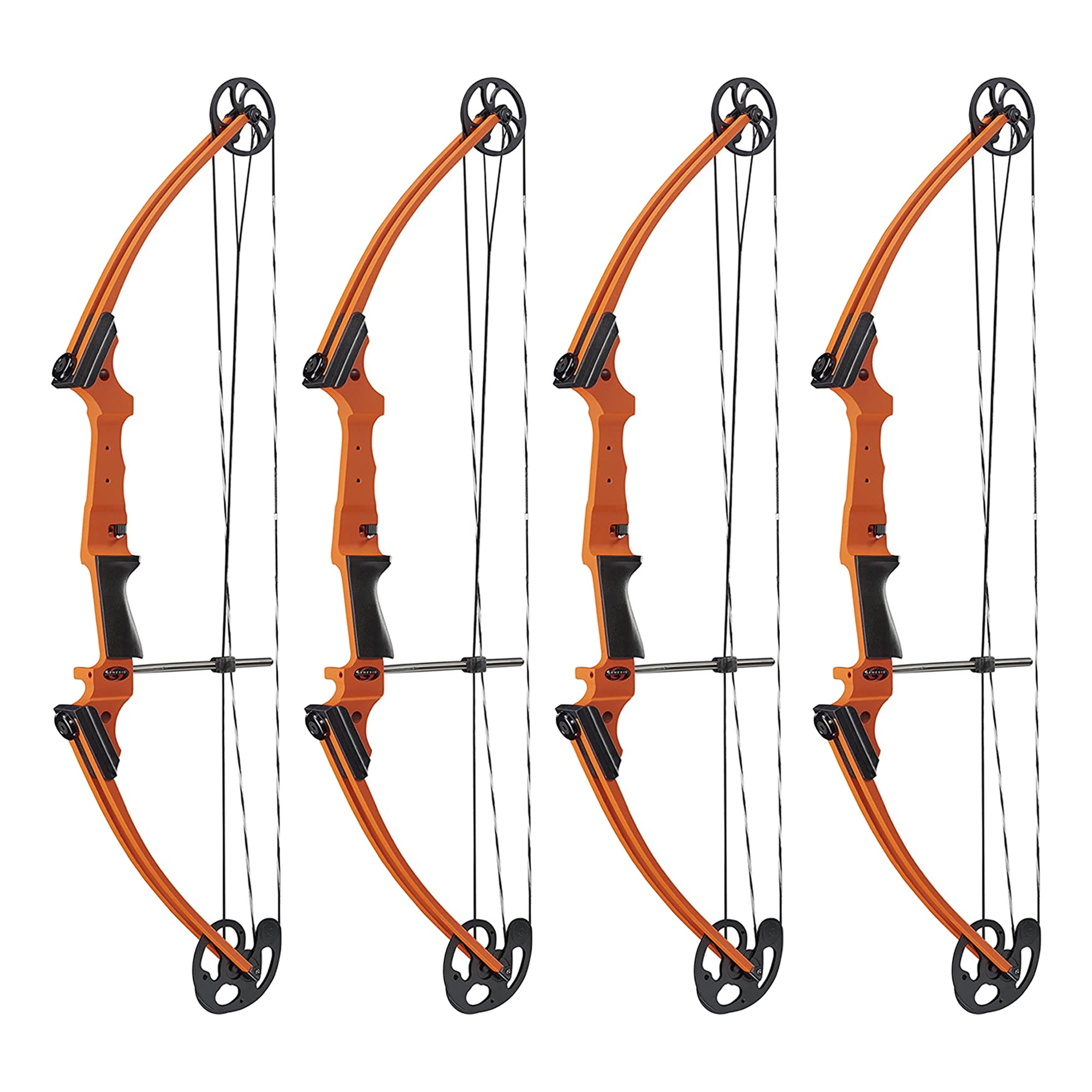 Genesis Archery Original Adjustable Left Handed Compound Bow, Orange (4 Pack)