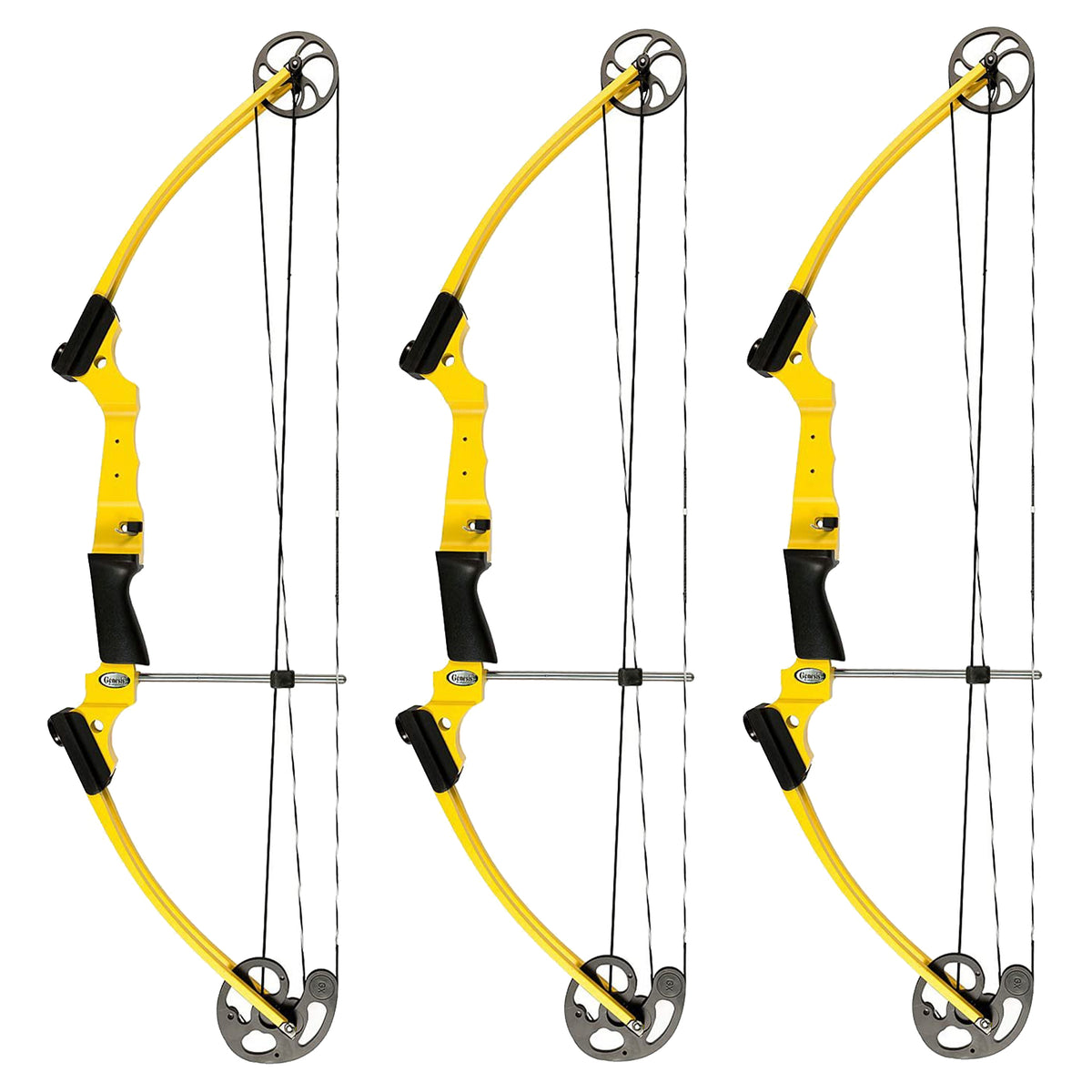 Genesis Archery Original Adjustable Right Handed Compound Bow, Yellow (3 Pack)