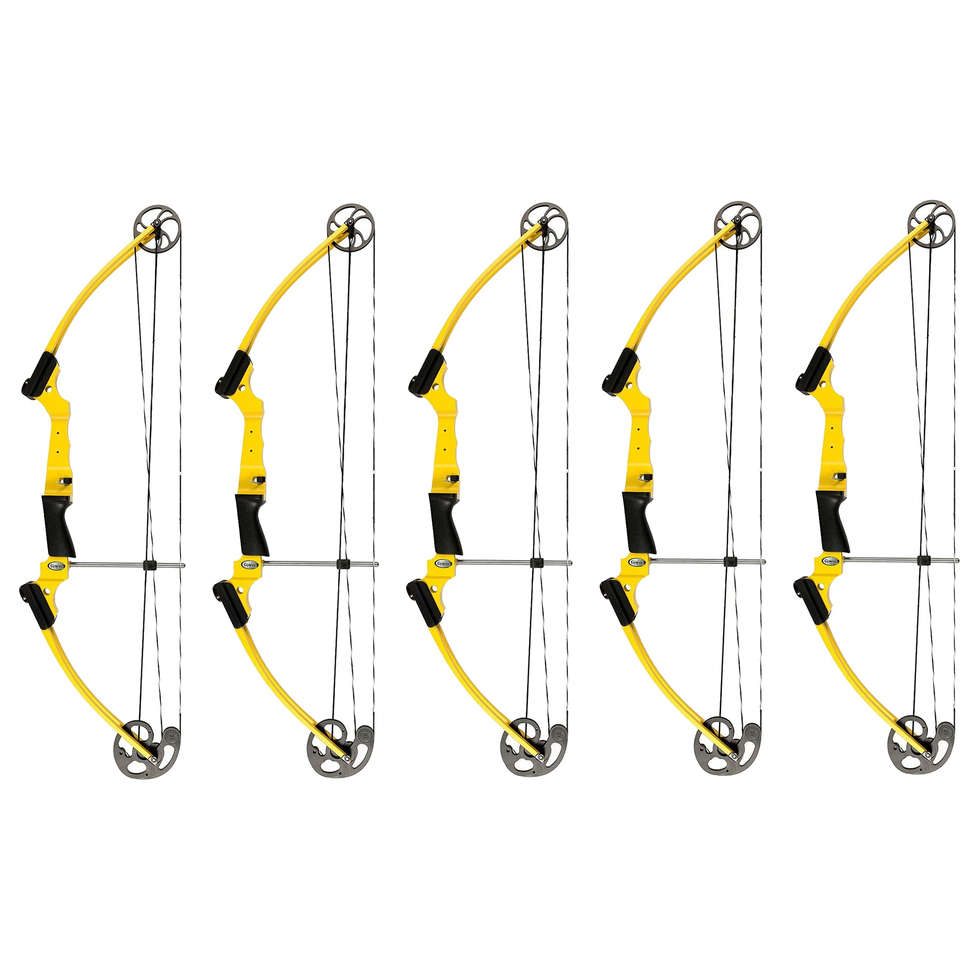 Genesis Archery Original Adjustable Right Handed Compound Bow, Yellow (5 Pack)