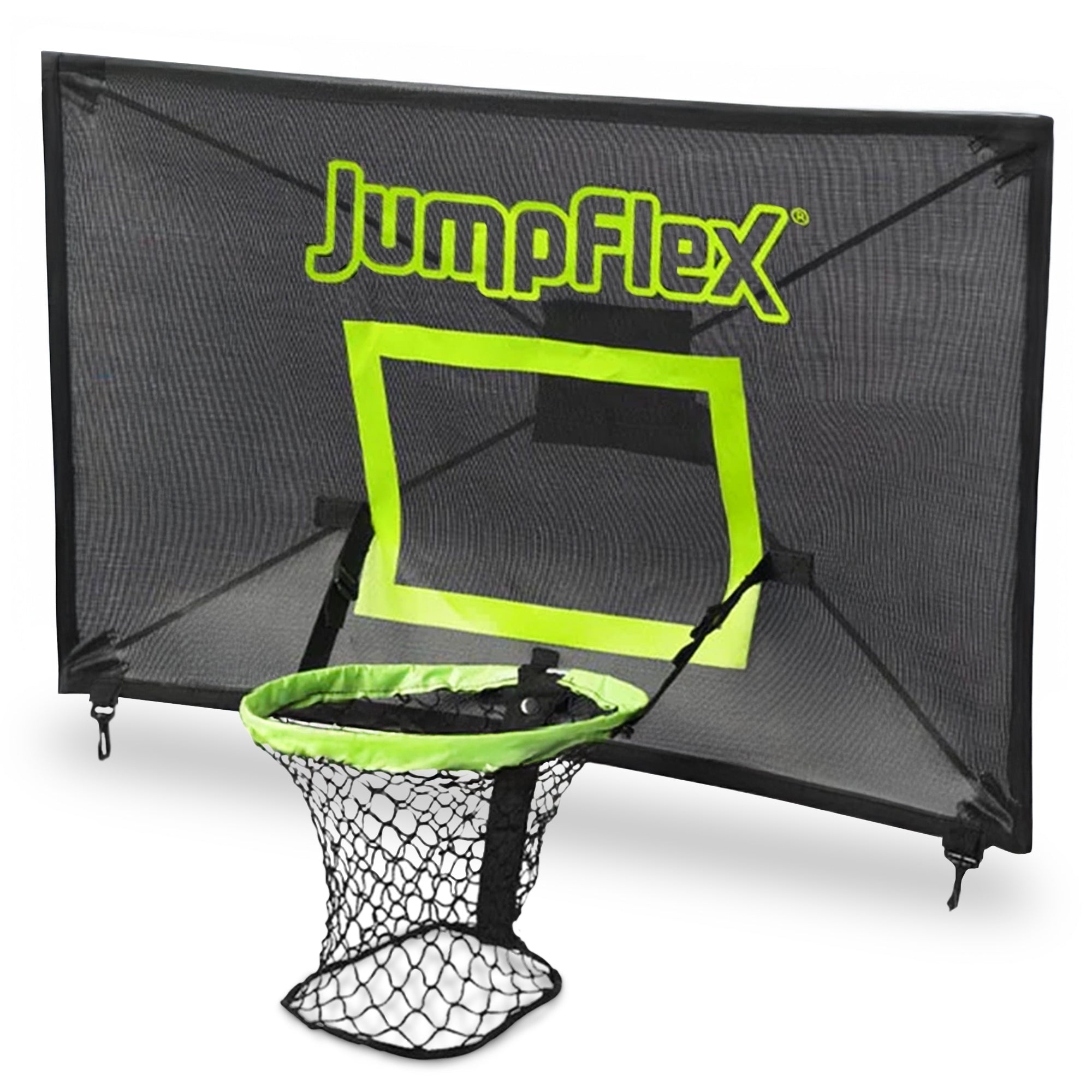 Jumpflex MEGA 17' Trampoline, Outdoor Playset with PROJAM Basketball Hoop, Black