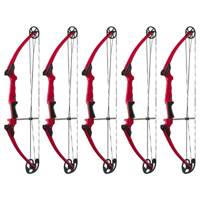 Genesis Archery Compound Bow Adjustable Sizing for Right Handed, Red (5 Pack)