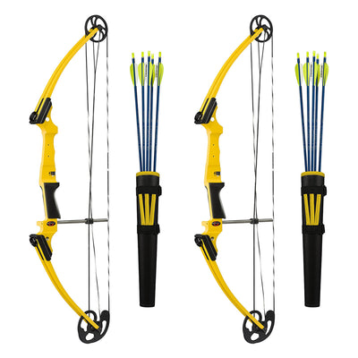 Genesis Archery Original Left Handed Compound Bow Archery Kit, Yellow (2 Pack)