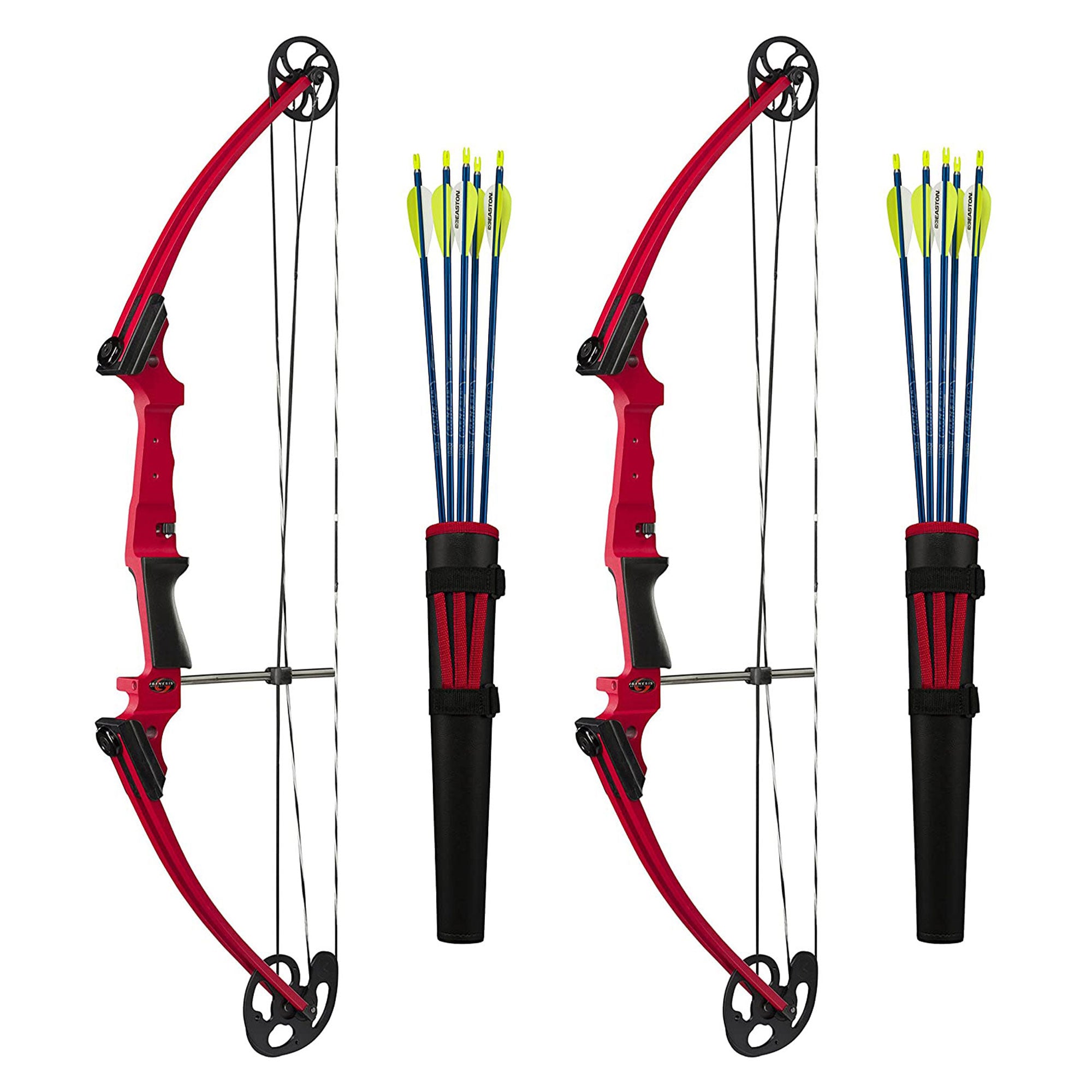 Genesis Archery Original Left Handed Compound Bow Archery Kit, Red (2 Pack)