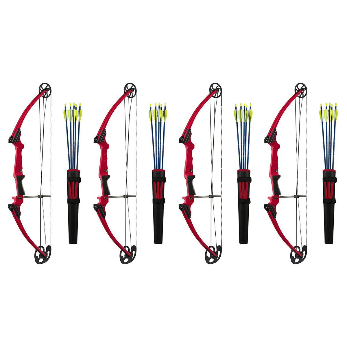 Genesis Archery Original Left Handed Compound Bow Archery Kit, Red (4 Pack)