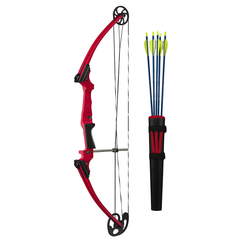 Genesis Archery Original Left Handed Compound Bow Archery Kit, Red (4 Pack)