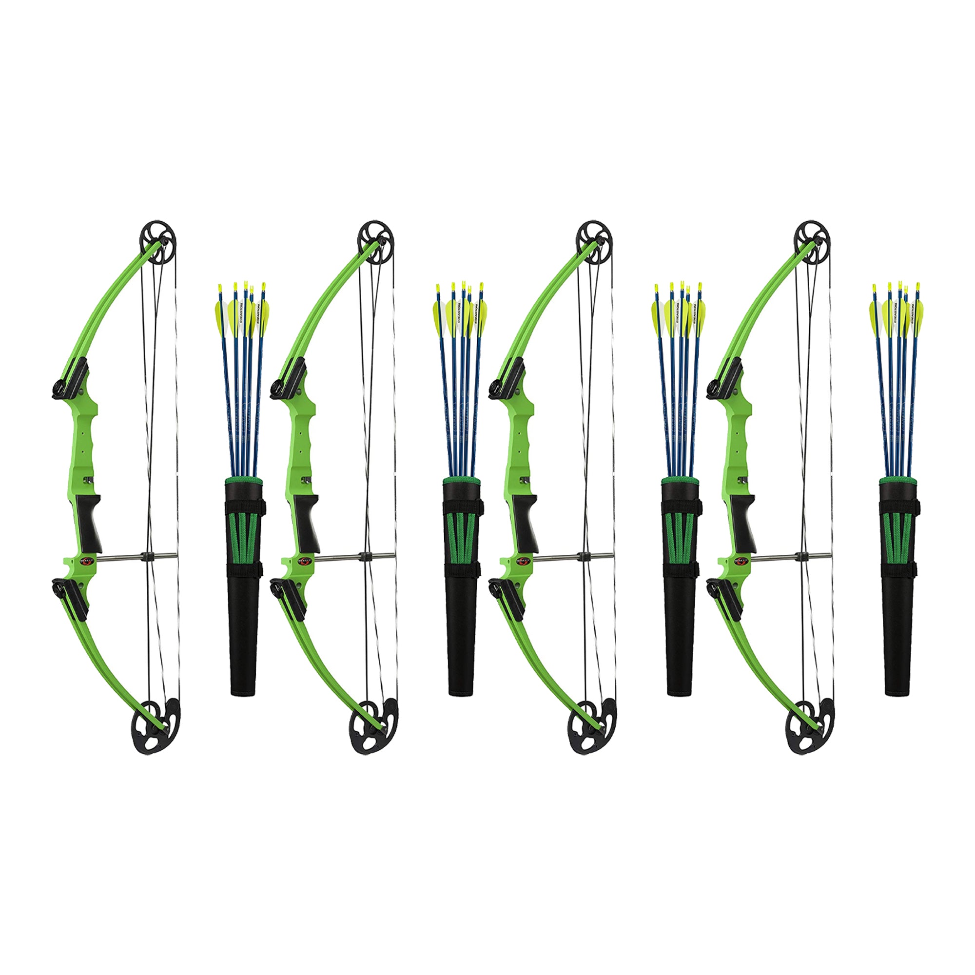 Genesis Original Archery Compound Bow & Arrow Set, Draw Hand-Left, Green, 4 Pack