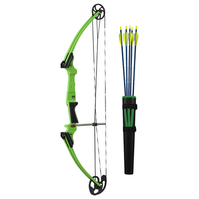 Genesis Archery Original Left Handed Compound Bow Archery Kit, Green (4 Pack)