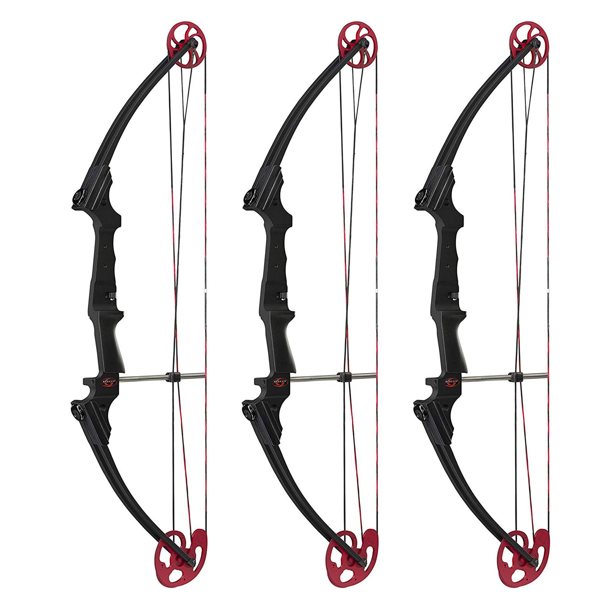 Genesis Archery Compound Bow Adjustable Sizing for Left Handed, Black (3 Pack)