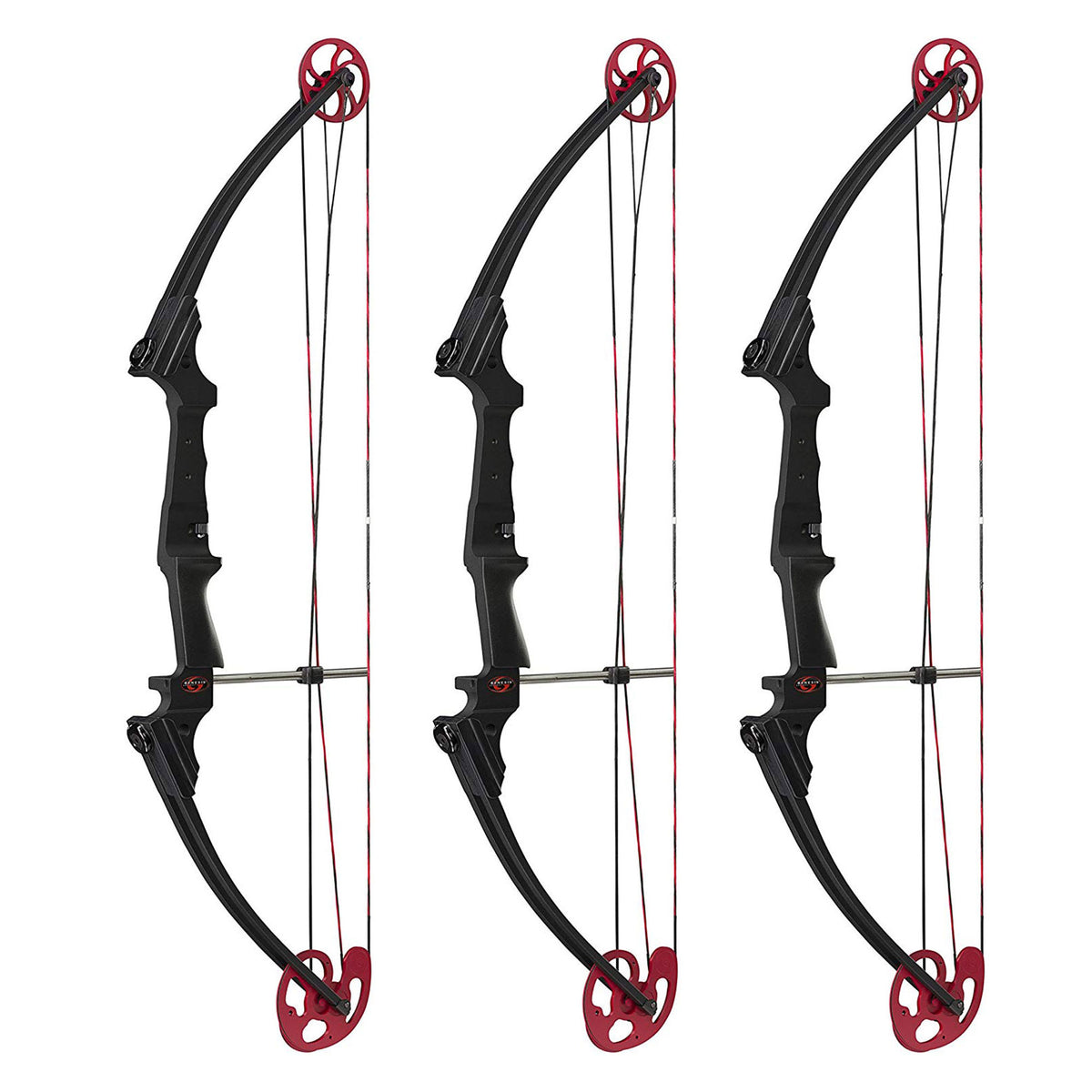 Genesis Archery Compound Bow Adjustable Sizing for Left Handed, Black (3 Pack)