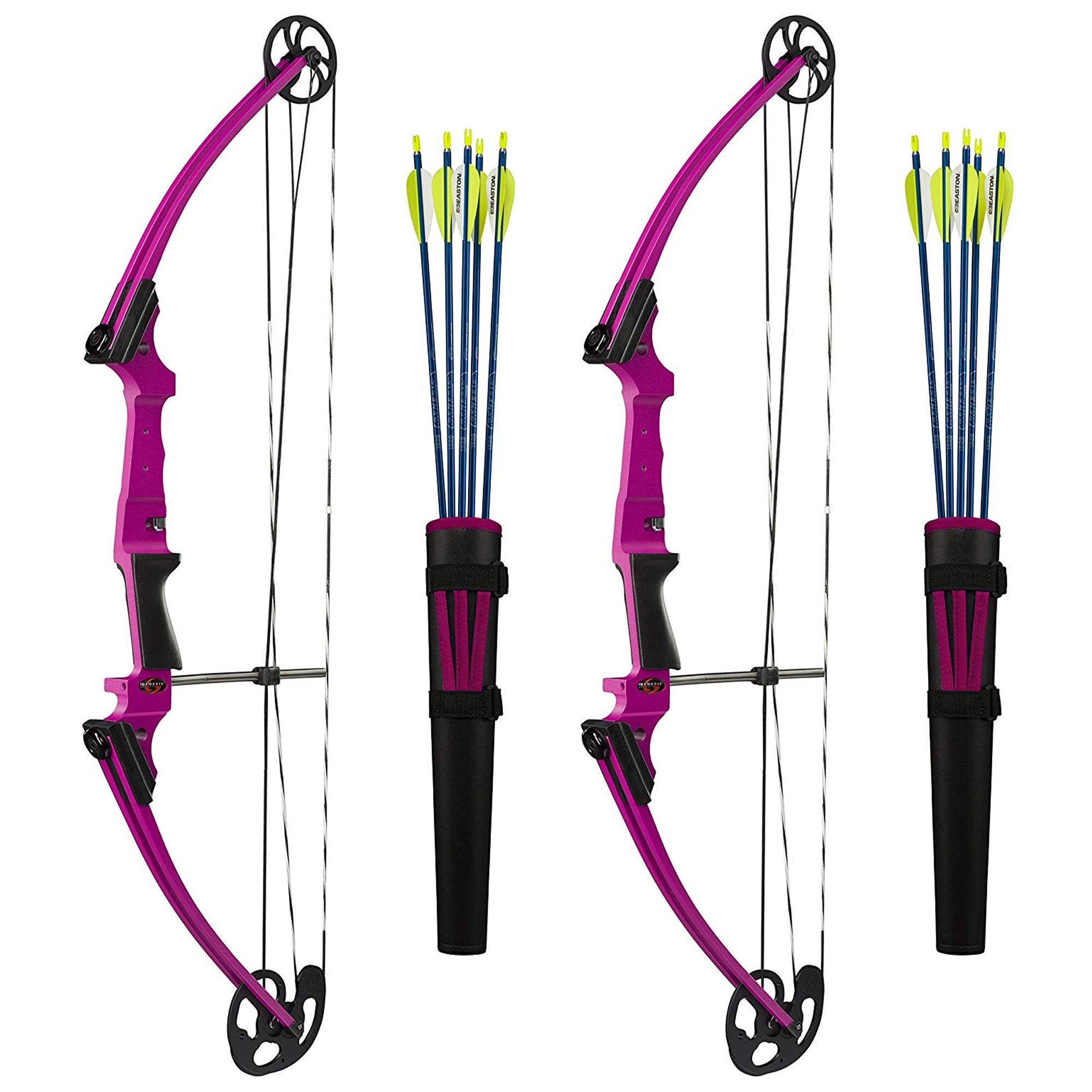 Genesis Archery Original Left Handed Compound Bow Archery Kit, Purple (2 Pack) - VMInnovations