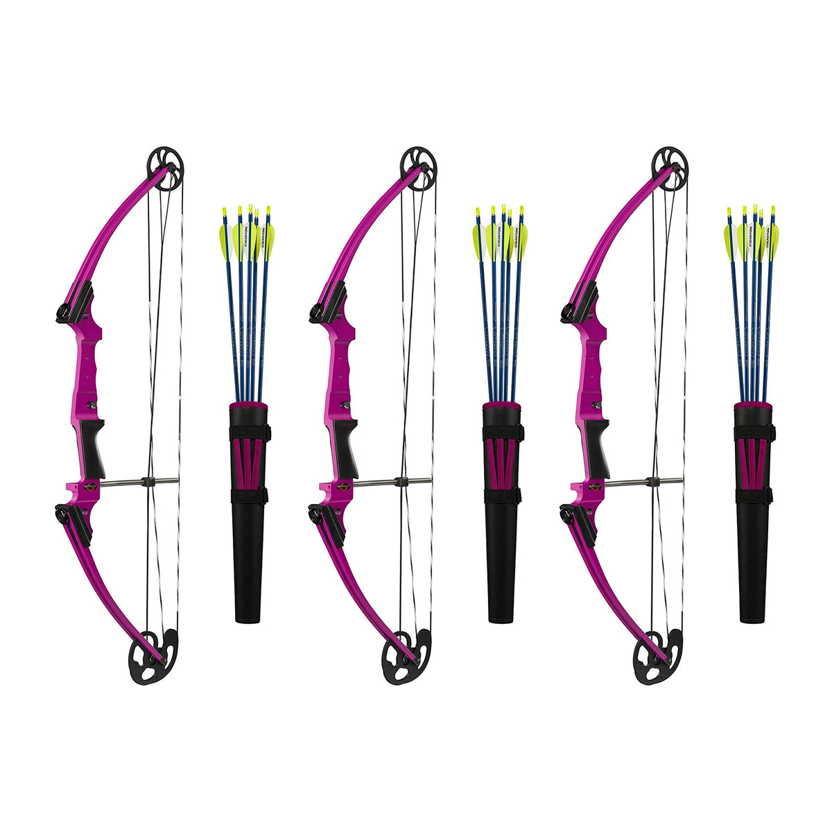 Genesis Archery Original Left Handed Compound Bow Archery Kit, Purple (3 Pack)