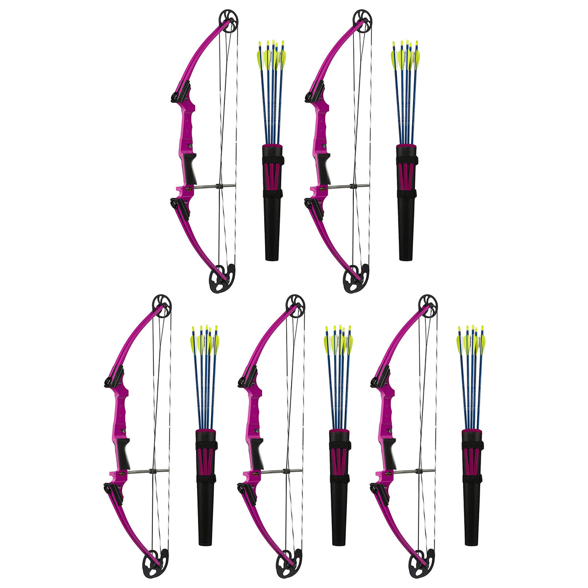 Genesis Archery Original Left Handed Compound Bow Archery Kit, Purple (5 Pack)