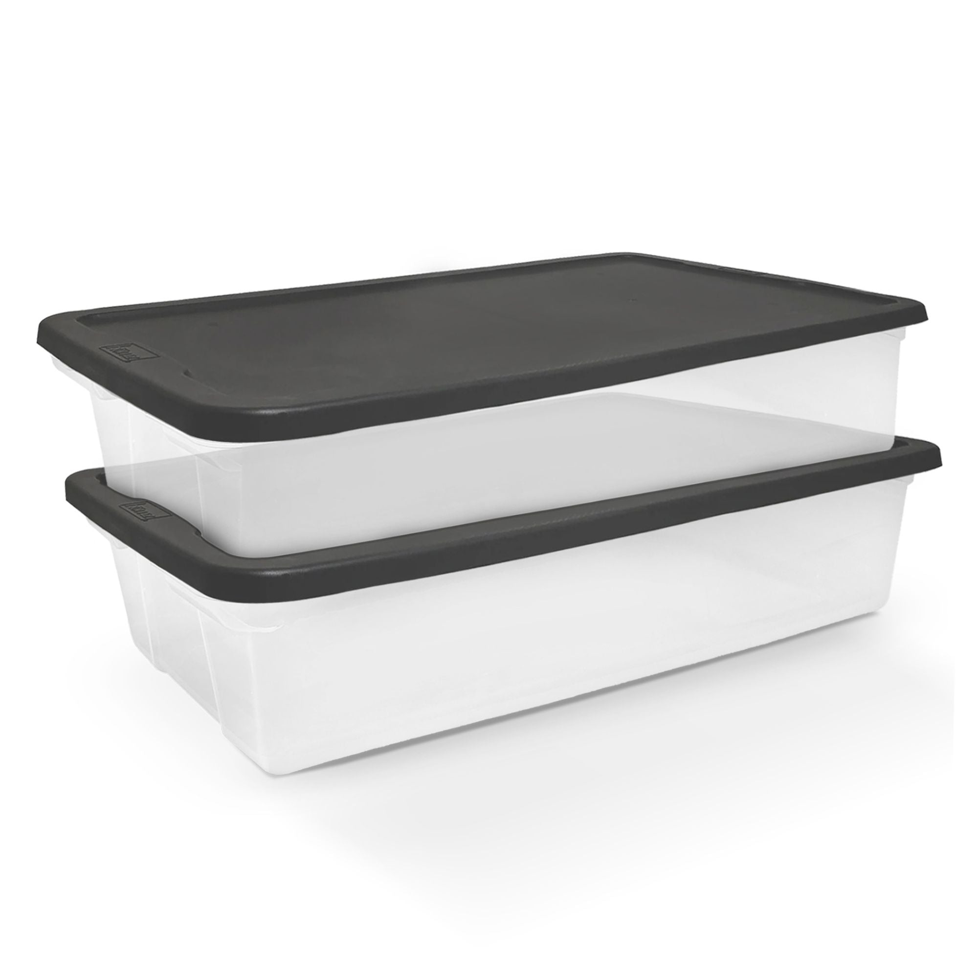 Homz 41Qt Stackable Plastic Storage Containers w/Snap-Close Lid, (2 Pack) (Used) - VMInnovations