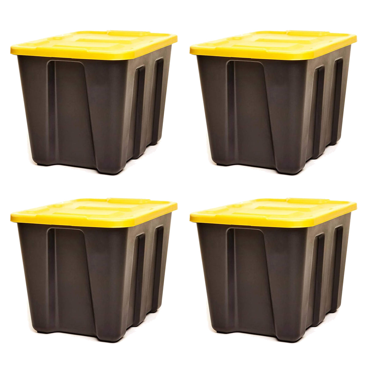HOMZ Durabilt Heavy Duty 18 Gal Organizer Storage Tote Bins with Lids, (4 Pack) - VMInnovations