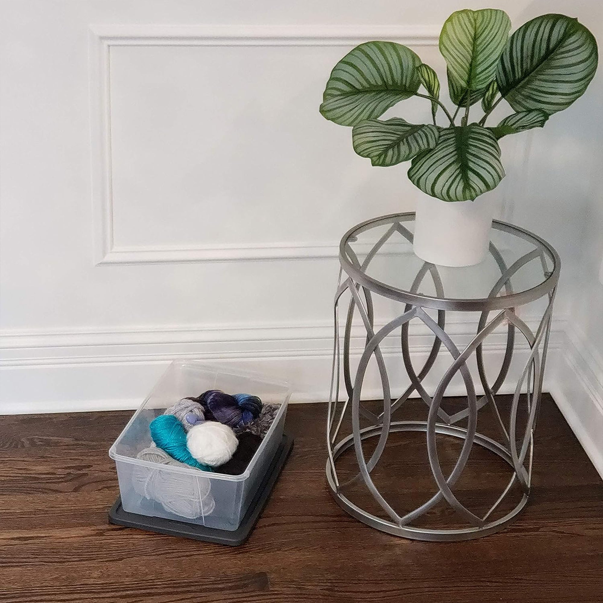 Homz 12 Qt Stackable Plastic Storage Container w/Snaplock Lid, Gray (4Pk) (Used) - VMInnovations