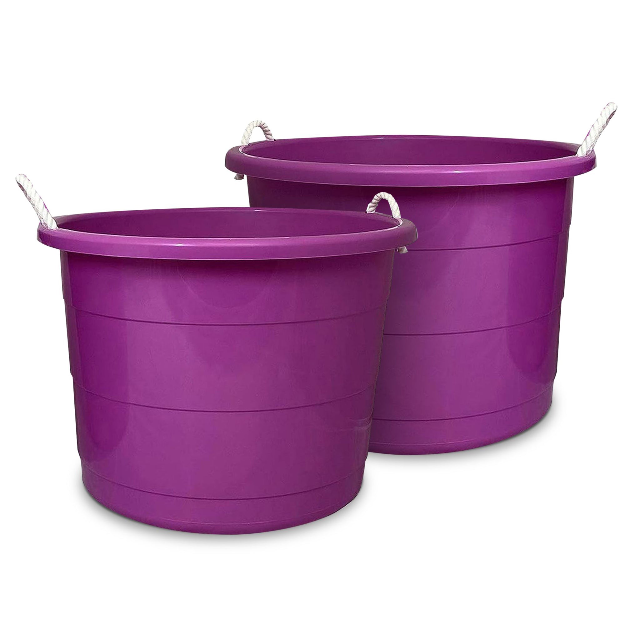 Homz 17 Gallon Indoor Outdoor Storage Bucket w/ Rope Handles, (2 Pack) (Used)