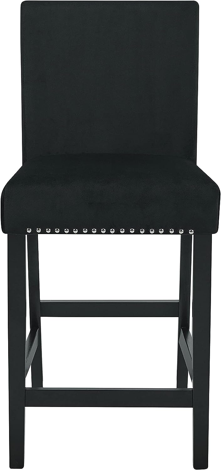 New Classic Furniture Celeste 42" Faux Marble Round Table, & 4 Chair Set, Black - VMInnovations