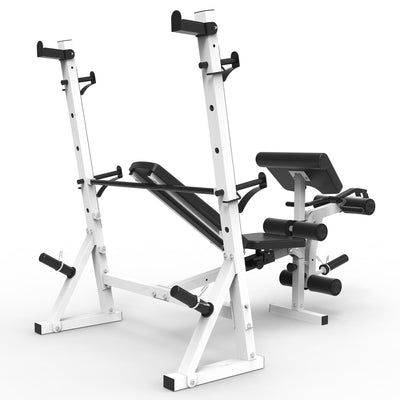 Marcy Olympic Weight Bench, Home Gym Exercise Equipment Workout Machine, White