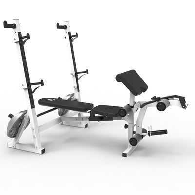 Marcy Olympic Weight Bench, Home Gym Exercise Equipment Workout Machine, White