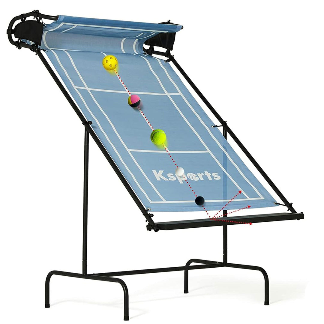 Ksports Racket Sports Indoor Outdoor Tennis Rebounder Net with Carry Bag, Blue - VMInnovations