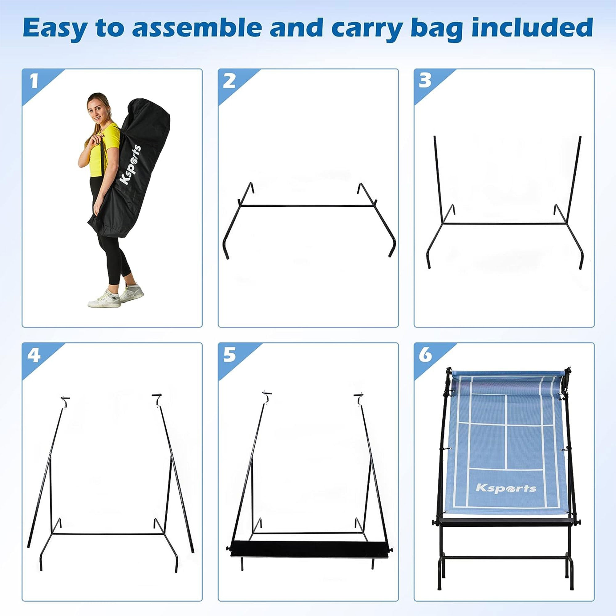 Ksports Racket SportsTennis Rebounder Net with Carry Bag, Blue (Used) - VMInnovations
