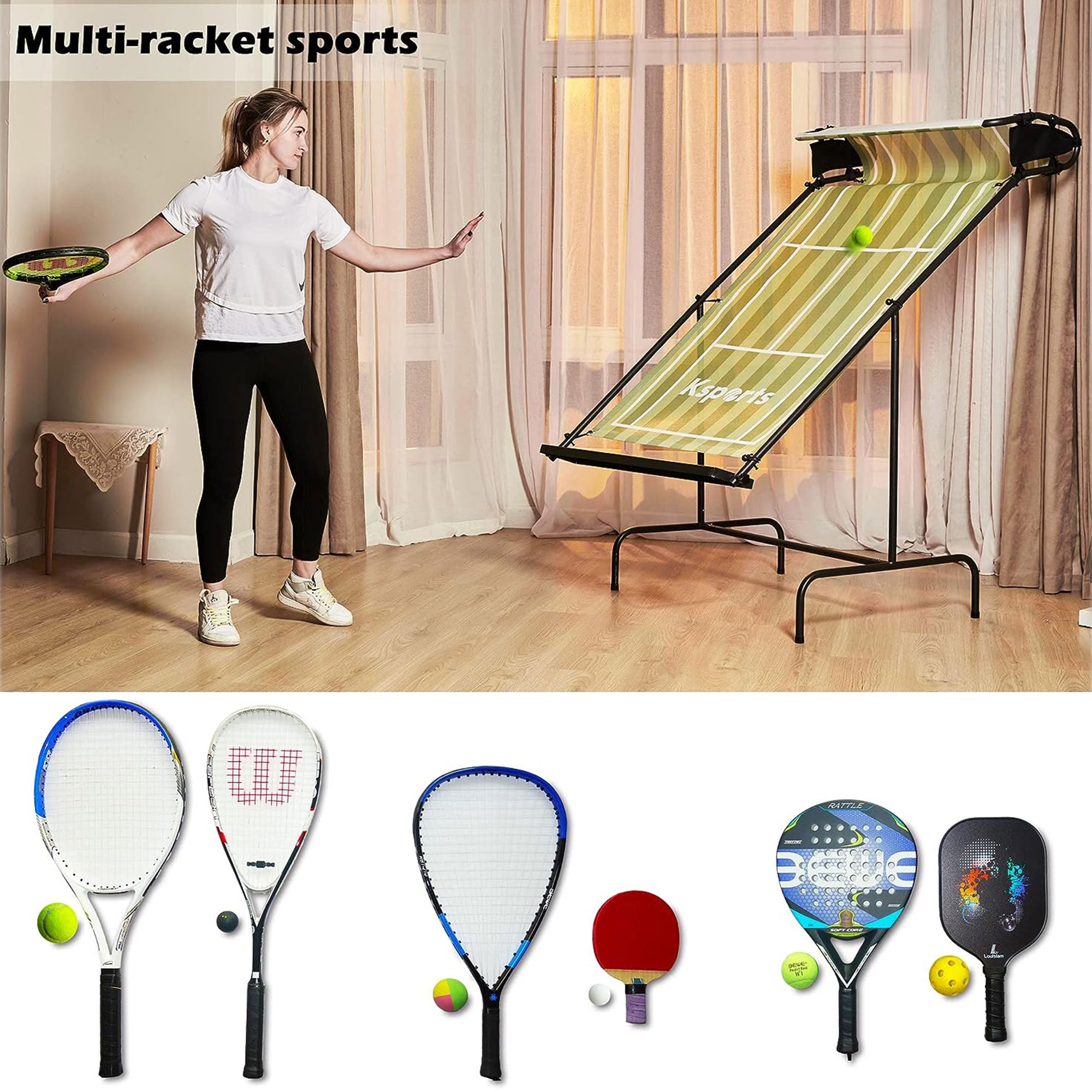 Ksports Racket Sports Indoor Outdoor Tennis Rebounder Net w/Bag, Green(For Parts - VMInnovations