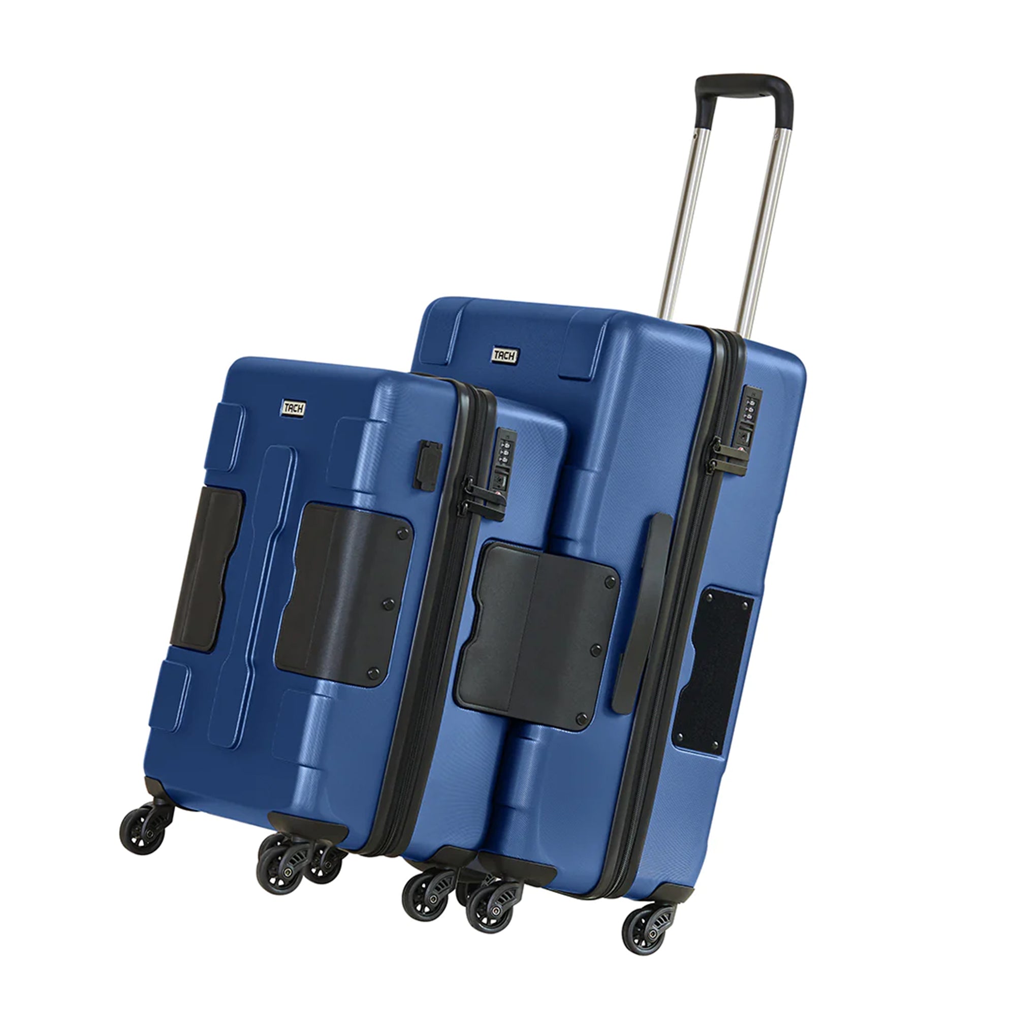 TACH V3 Connectable 2pc Hard Spinner Suitcase Luggage Set, Midnight Blue (Used) - VMInnovations