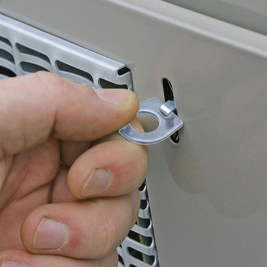 Camco Stainless Steel Bilingual Cam Lock for Water Heater Door Latch, Silver - VMInnovations