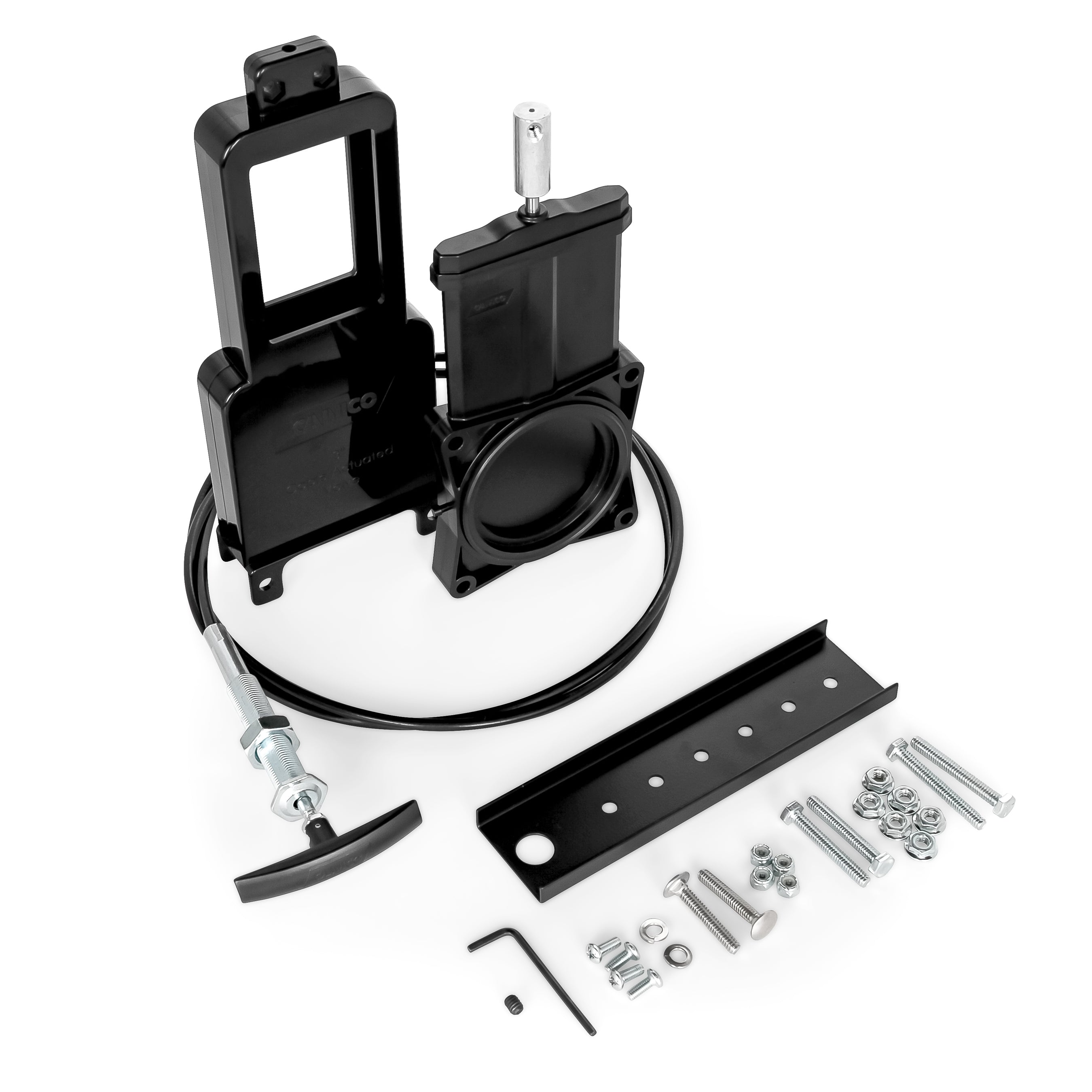 Camco 3" RV Waste Valve w/72" Cable Extension Kit, Sidewall/Compartment Mount