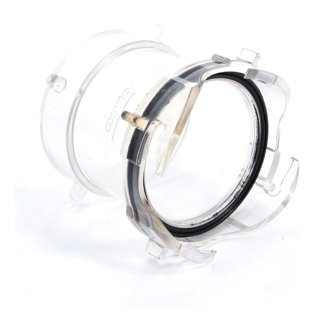 Camco 3.5" Non-Restrictive RV Sewer Hose Outlet Extender, Clear Plastic Adapter - VMInnovations