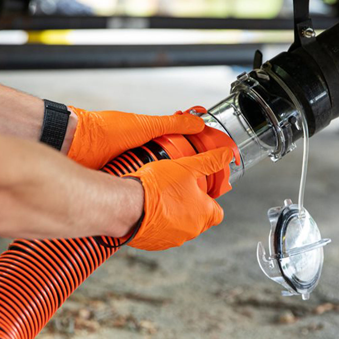 Camco 3.5" Non-Restrictive RV Sewer Hose Outlet Extender, Clear Plastic Adapter - VMInnovations